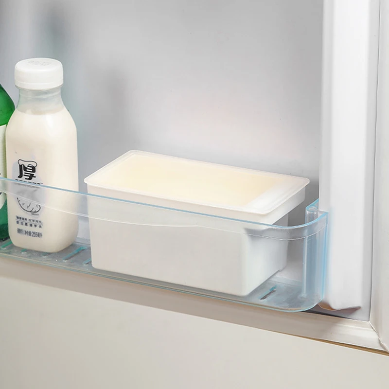 Japanese Butter Box Cheese Rectangular Preservation Box With Lid Spatula Butter Storage Fridge Organizer Bread Container