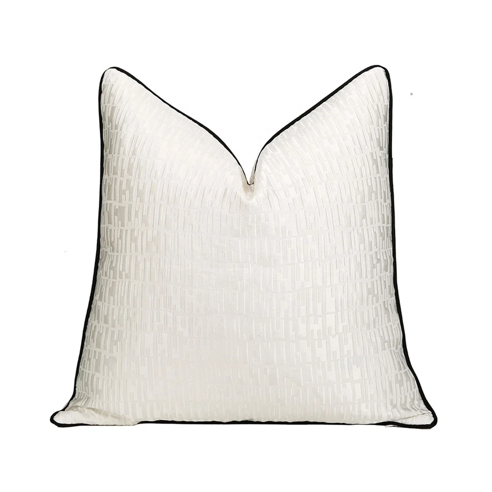 New Arrivals Jacquard Throw Pillow Covers Farmhouse White Cushion