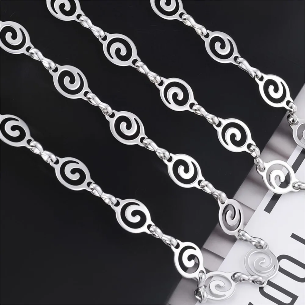 Stainless Steel Spiral Link Chain for Jewelry Making - 1 Meter