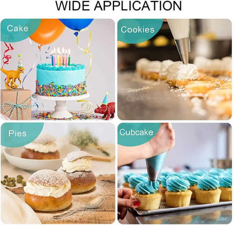 Cream Nozzles Tips Tools Accessories For Cake Decorating Pastry Bag Kitchen Bakery Confectionery Supplies 8/14/26/50pcs Set air fryer accessories cake turntable cake surround film baking mat baking cooling rack