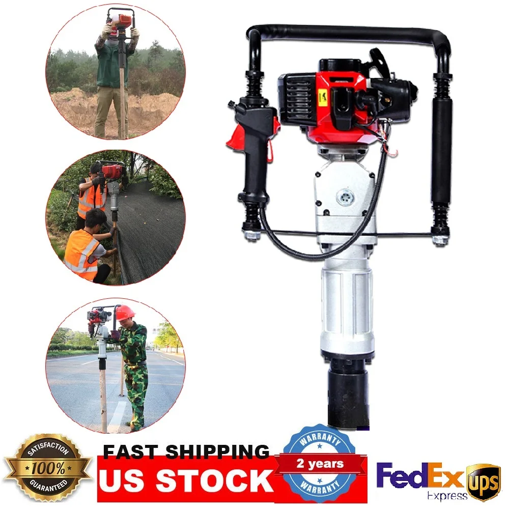 52cc 2 Stroke Gas Powered T Post Driver Piledriver with Vibration