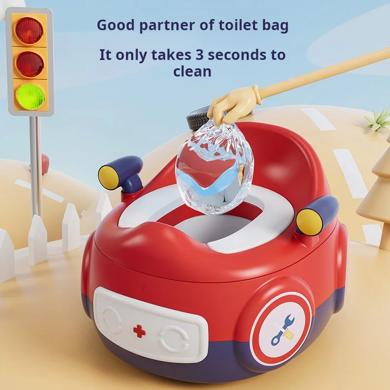 Multifunctional three-purpose children's toilet car combination toilet baby portable PU toilet wc 4