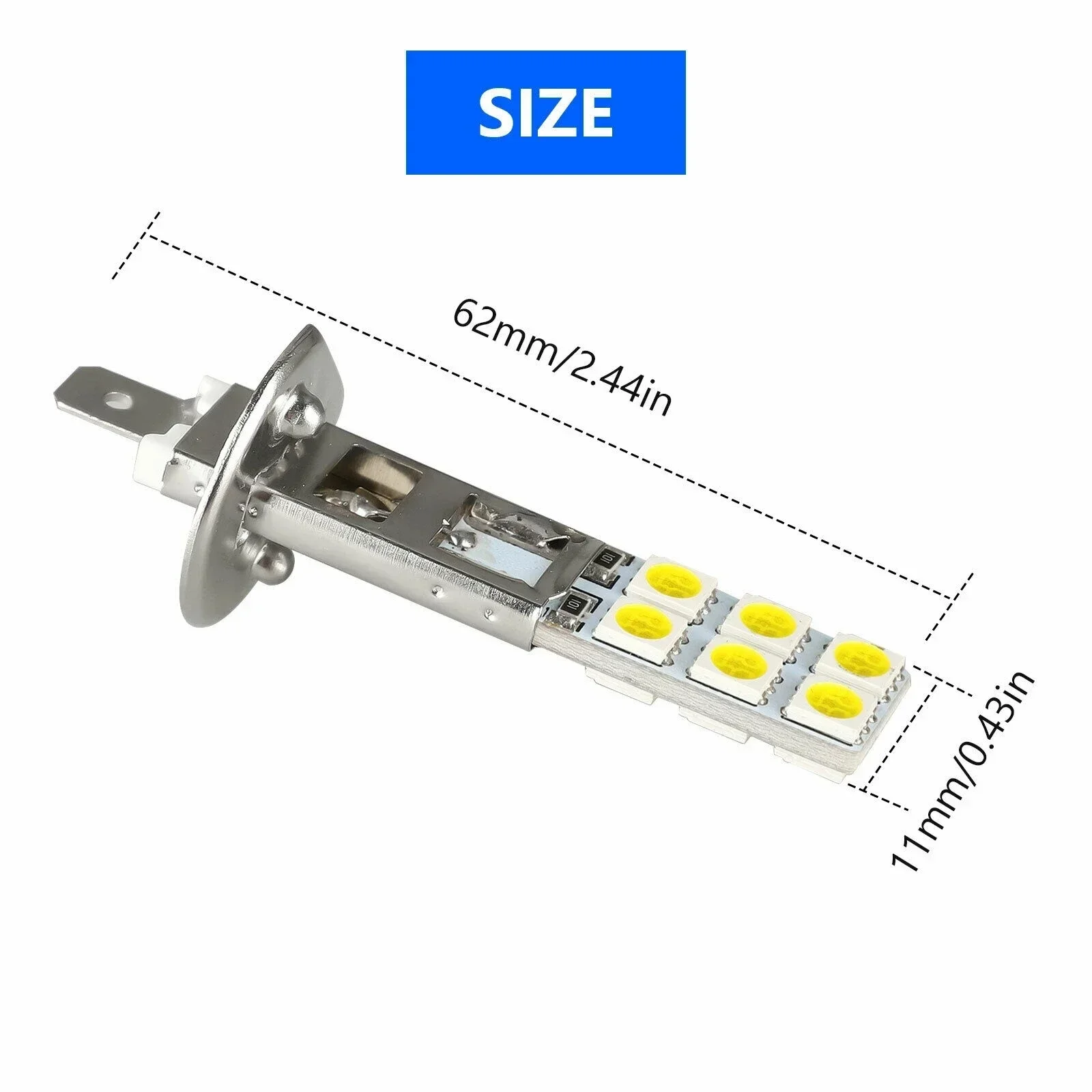 LED Bulb LED Fog Light LED Headlight LED Light Fog And Headlight Bulbs 2PCS H1 50W Car LED Headlight Bulbs Kit Super Bright Motorcycle Foglight Driving Light Fog Lamp DRL 6000K 12V 24V Accessories