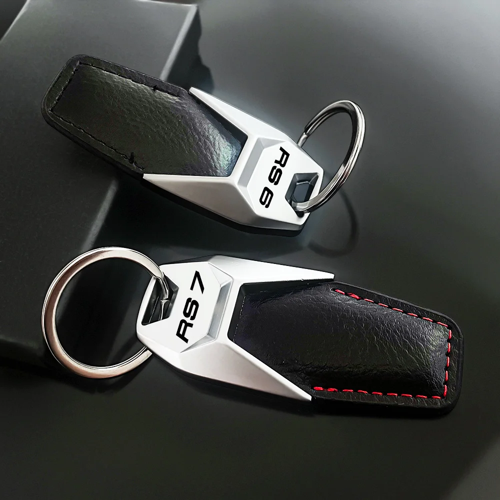 Portachiavi Audi RS In Pelle E Metallo - Design Elegante Con Cuciture Rosse, Regalo Auto - Foto 10