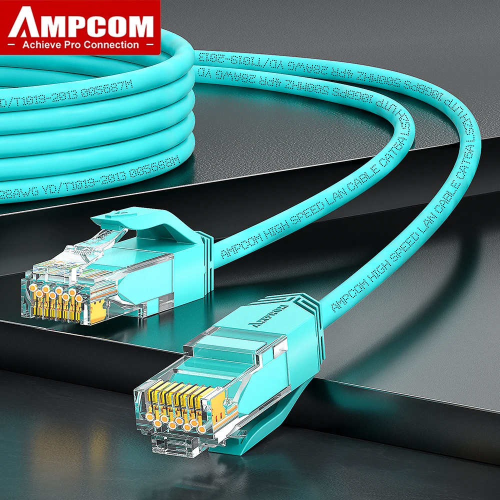 AMPCOM Ethernet Cable, CAT6A Ultra Thin RJ45 Lan Cable UTP  RJ 45 Networking Cable Patch Cord for Desktop Computers Modem Router