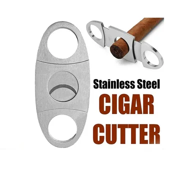Tagliasigari, tagliasigari portatile a doppia lama in acciaio inossidabile, strumento universale portatile per tagliare sigari da 22 mm, accessori per sigari