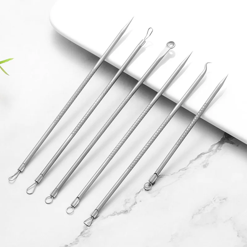 Kit de 6 outils en acier inoxydable pour l'acné et les points noirs_voghion.com