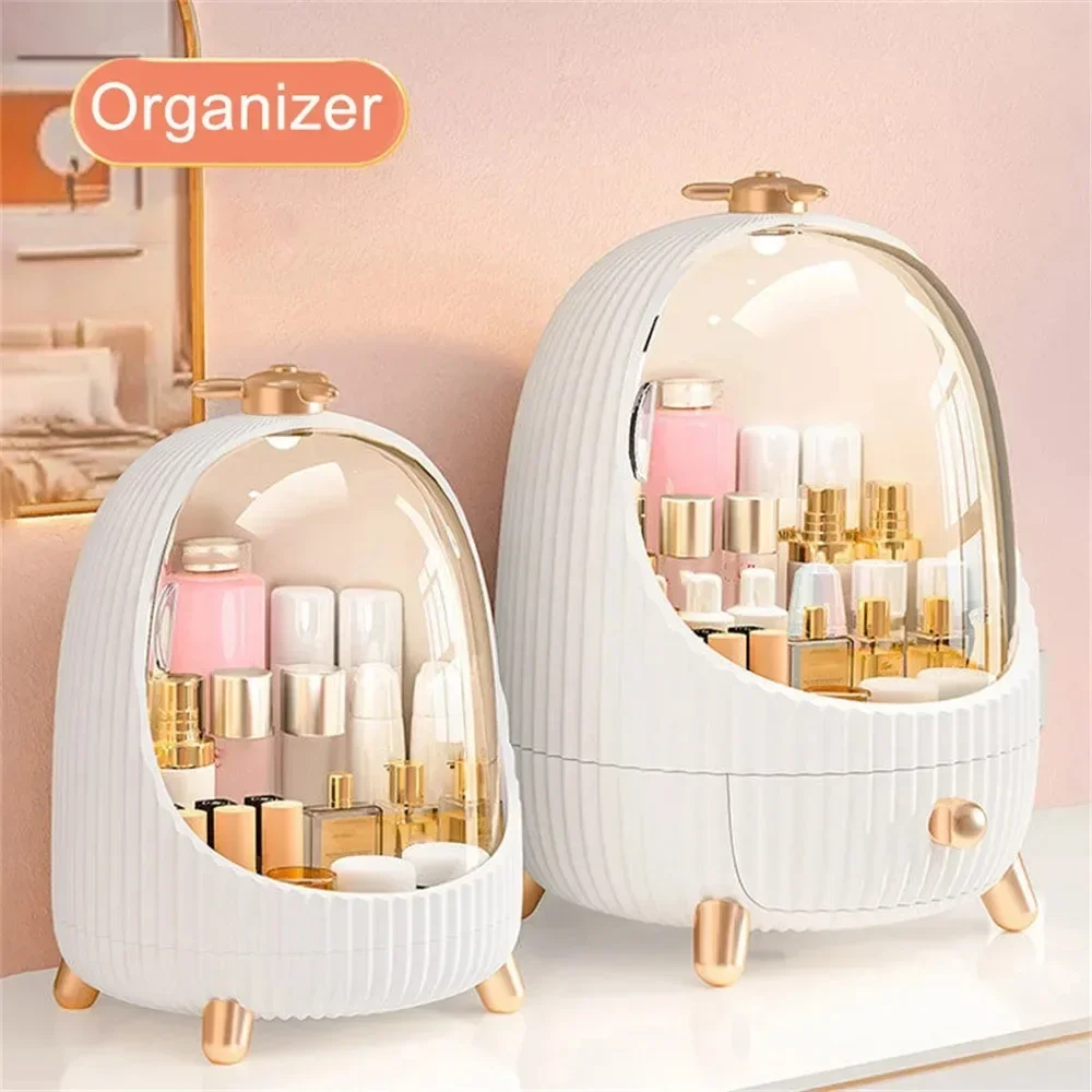 Make Up Organizer Box Desktop Dresser Skin Care Products Storage Cabinet Large Capacity Dust-proof Desktop Drawer Storage Box 2