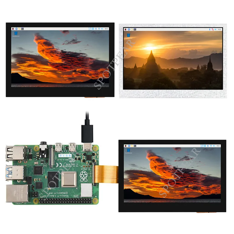 

Raspberry Pi 4.3inch MIPI DSI LCD 800×480 IPS Display Screen Capacitive Touch Function Optional