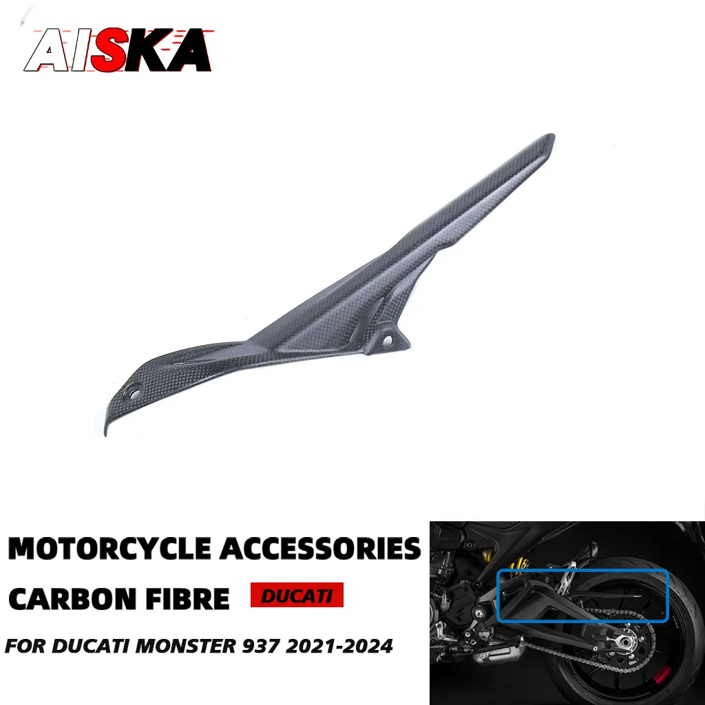 

For Ducati Monster 937 100% Real 3K Carbon Fiber Chain Guard Protector Motorcycle Accessories Fairing Kits 2021 2022 2023 2024