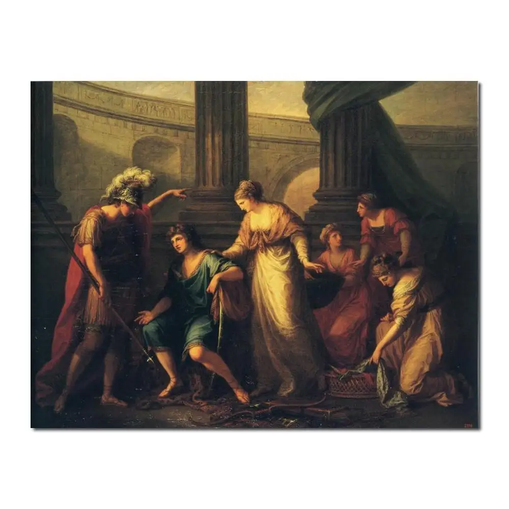 

Portrait art abstract Hector Calls Paris to the Battle by Angelica Kauffman High quality Handmade
