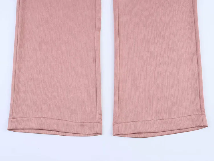 Women's Double-Breasted Satin Blazers & Long Trousers