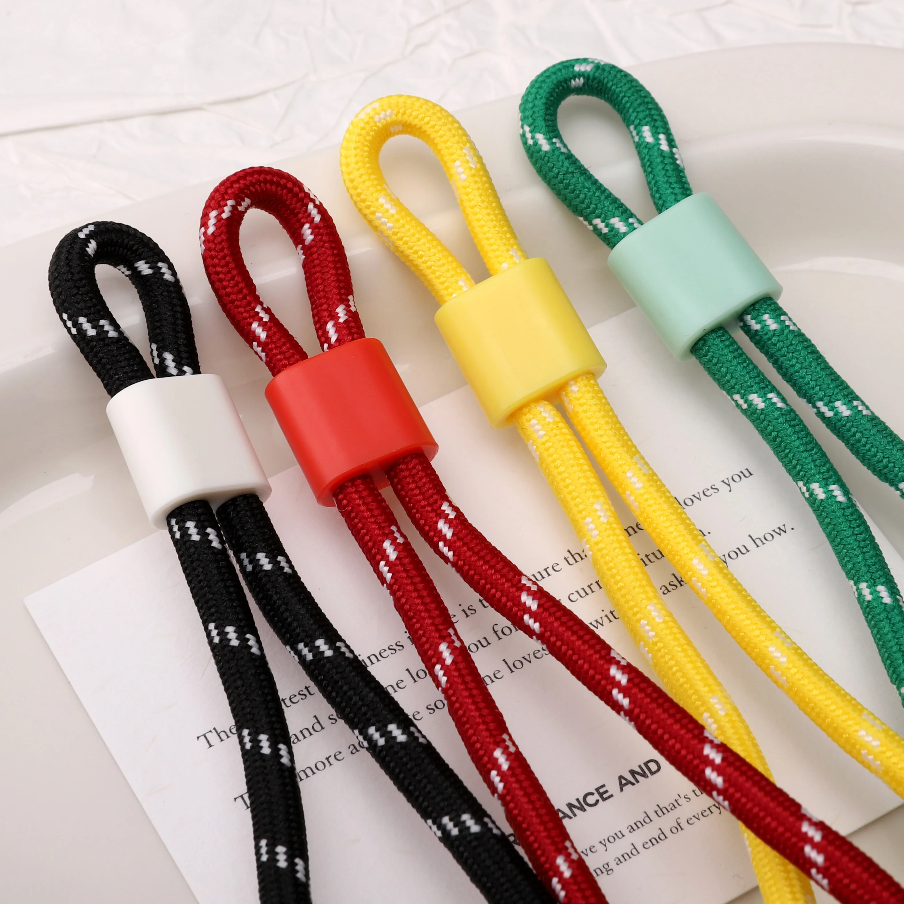 2-10Pcs 멀티 컬러 ABS 플라스틱 조정 가능한 버클 5-6mm 로프 엔드 캡 스페이서 비즈 의류 장식 공예 DIY 봉제 재료