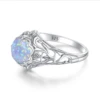Vintage 925 Silver Original Opal Rings 925 Silver Woman Exquisite Filigree Cocktail Party Birthstone Gift Ring Fine Jewelry 4