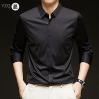 Chemise à manches longues pour hommes, couleur unie, décontractée, résistante aux rides, confortable, polyvalente, toutes saisons, nouvelle collection 6