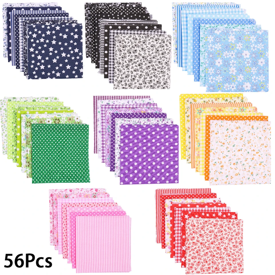 Jukway 8 Diseños Tela De Algodón Cuadrados 50 X 50 Cm, Patrones Impresos Telas De Costura Para Acolchado, Patchwork, Decoración, Bricolaje, Manualidades, Trabajo A Mano, Arte, Pasatiempos (Rojo