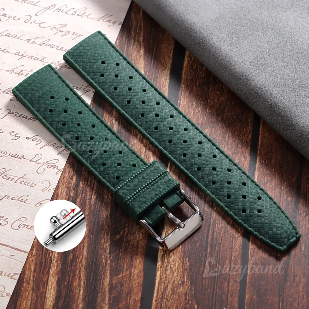 Universal Soft Silicone Sport Watch Strap - Breathable Rubber Bracelet in Brown, Orange, and Black (20mm & 22mm)