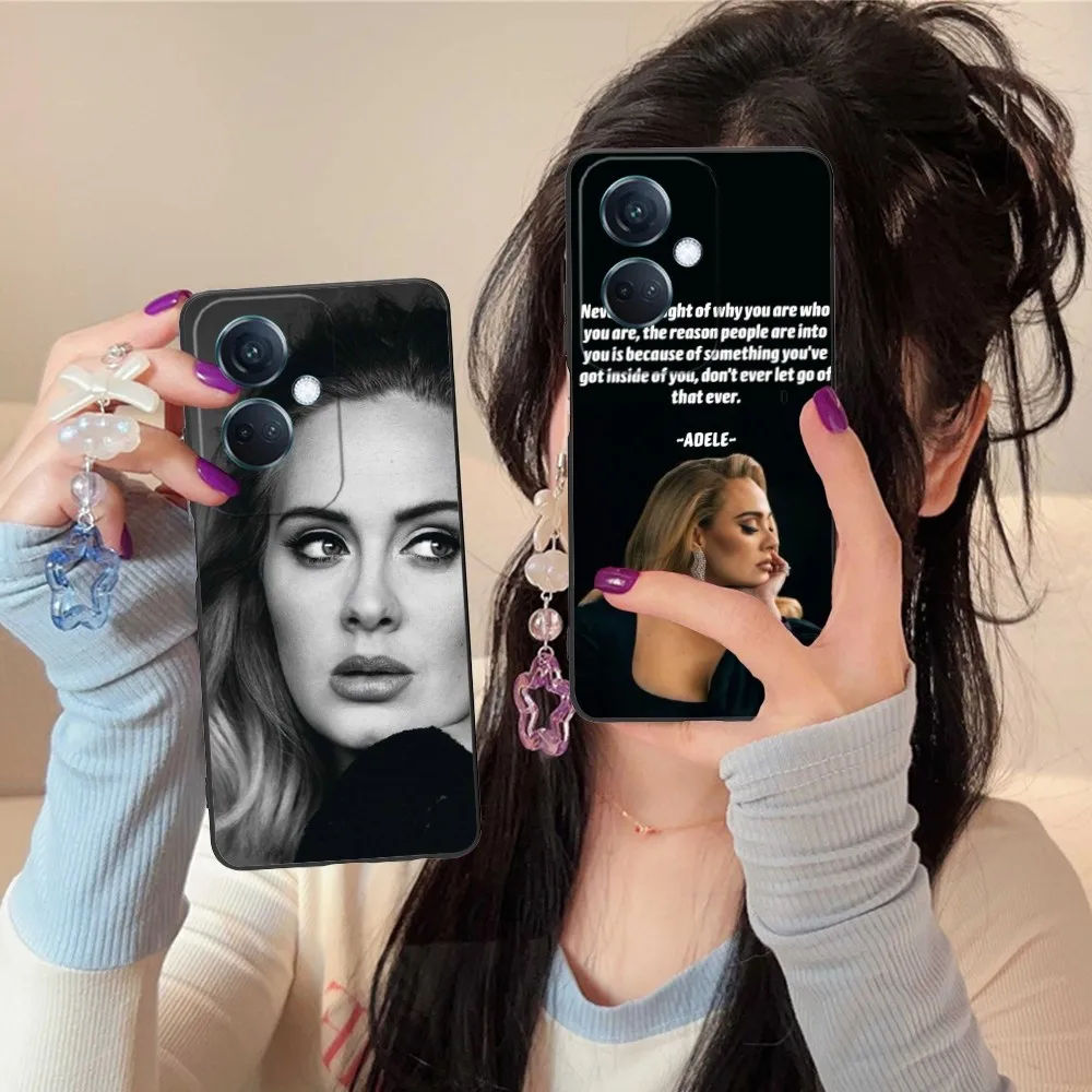 Adele Adkins Mobile Cell Phone Case For Oppo Find X5 X3 X2 A93 Reno 8 7 Pro A74 A72 A53 Black Soft Phone Cover Funda