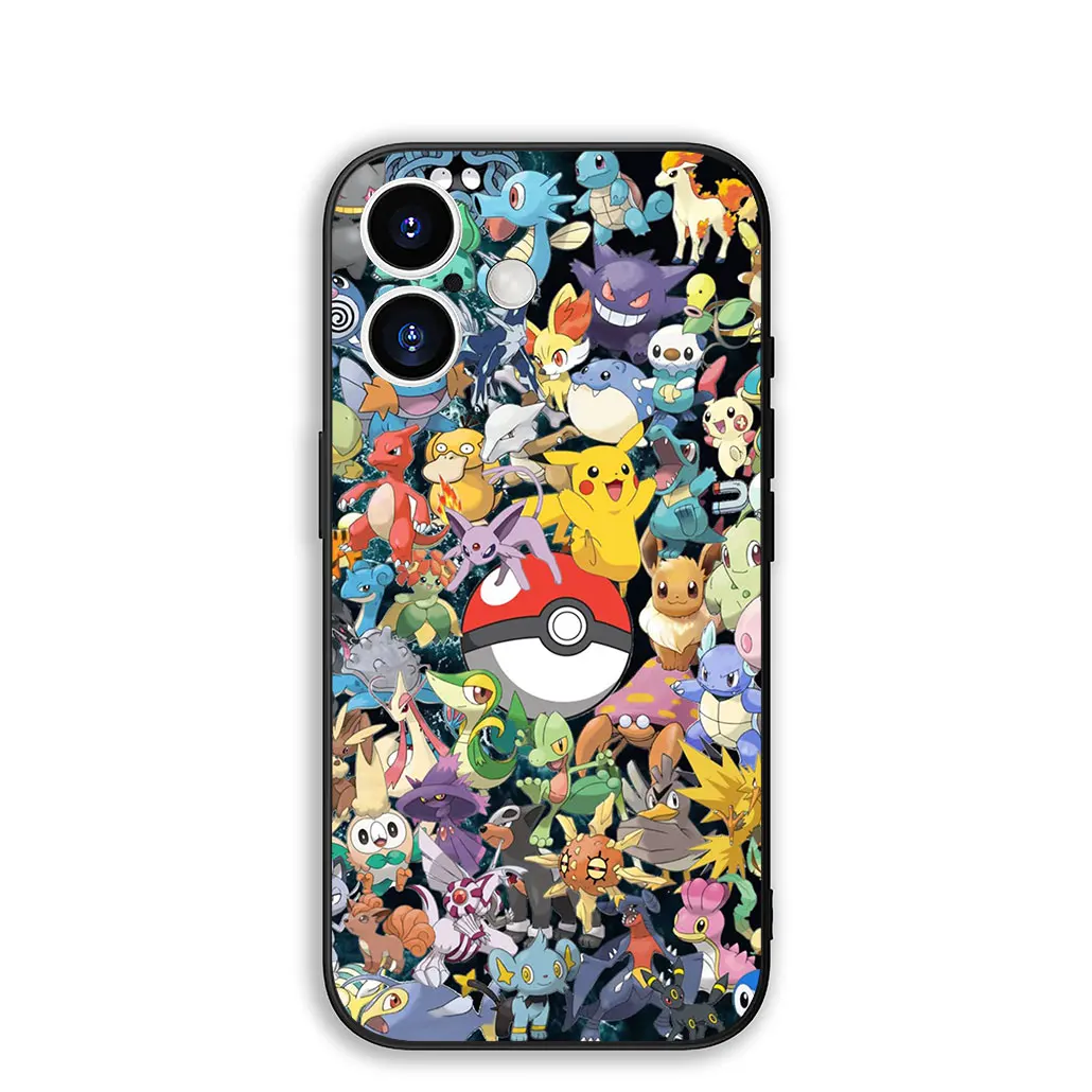 Soft Cover Phone Case with P-Pikachus and Gengar Design