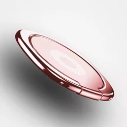 Ultra - Thin Rotatable Metal Phone Ring Holder & Stand (Rose gold)