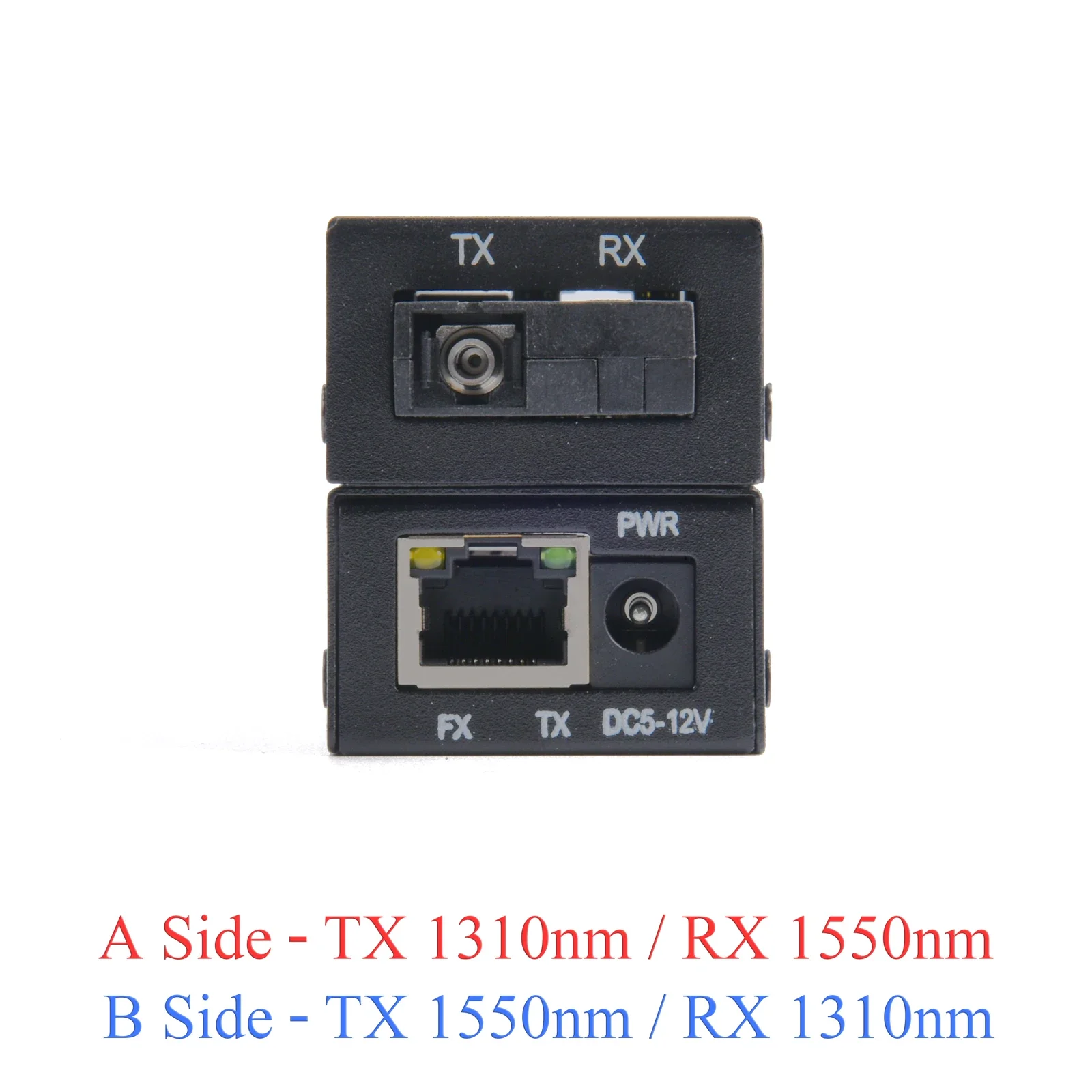Mini Gigabit Fiber Media Converter 1 Pair 100/1000Mbps Fiber Transceiver SC to RJ45 Ethernet Switch 20Km With Power Adapter