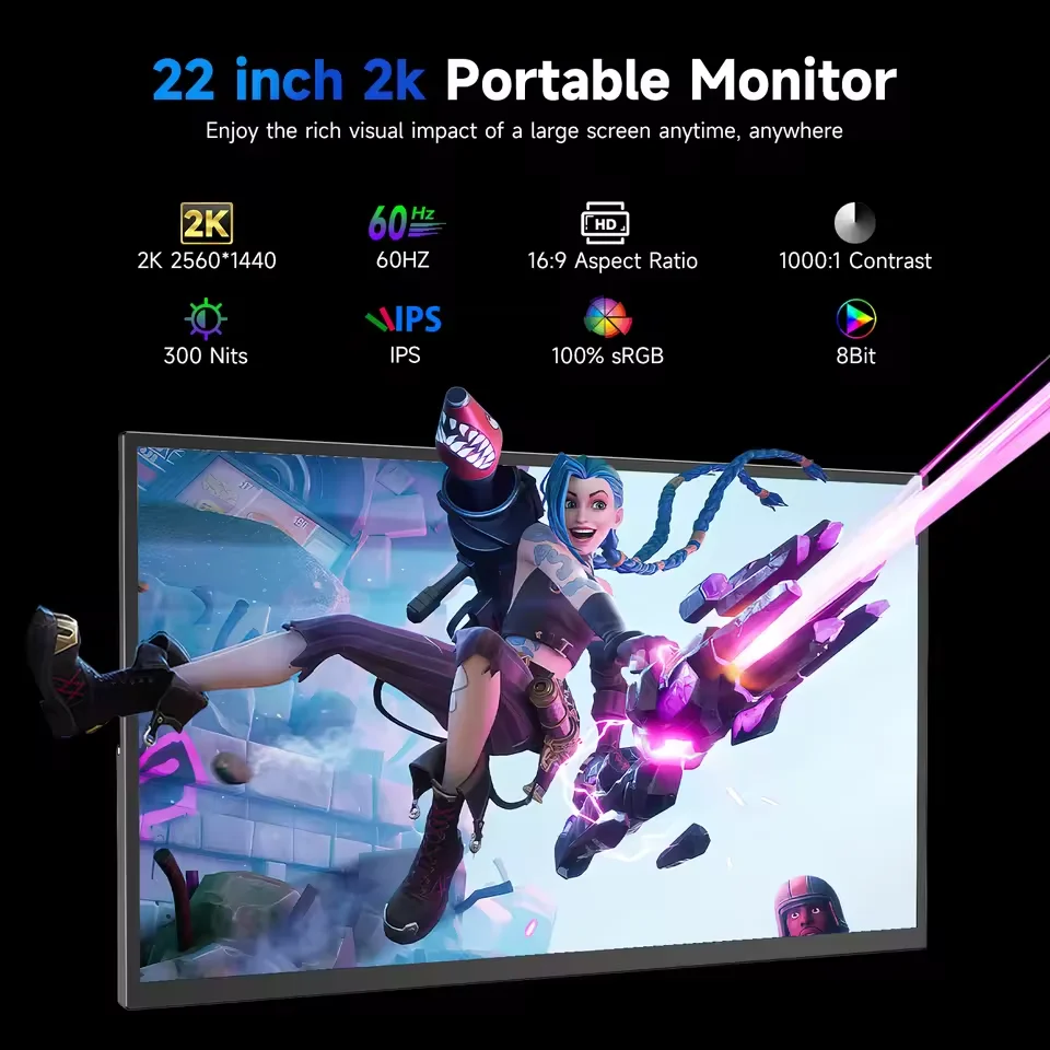 UPERFECT 22インチ 2K ポータブルモニター 2560*1440 QHD