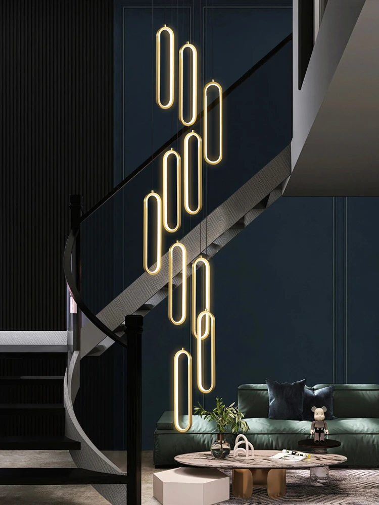 Minimalist Chandelier Nordic Hanging Modern LED Pendant Light Living Room Restaurant Villa Loft Ceiling Staircase Pendant Light pendant lights pendant lamp chandelier lighting