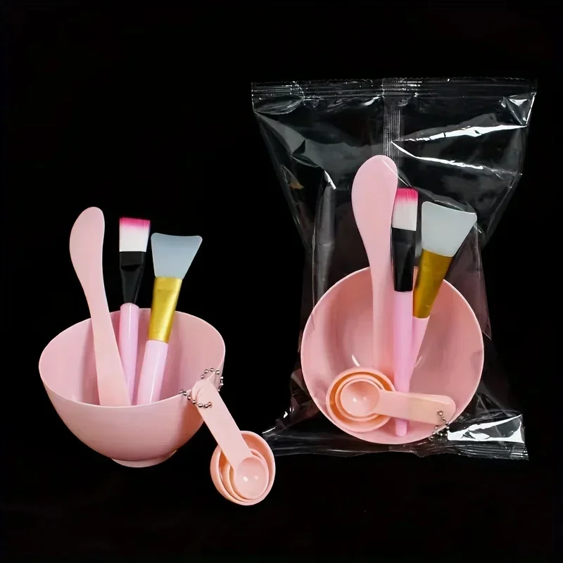 7개 실리콘 마스크 믹싱 세트, 전문가용 DIY 키트(볼, 스패출러, 브러쉬 포함), 스킨케어 준비용, 논스틱, 간편 세척