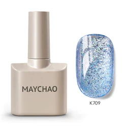 MAYCHAO Cherry Red Glossy Gel Nail Polish - 12ml Semi - Permanent Soak Off UV LED Frosted Finish (Mystery of Seabed)