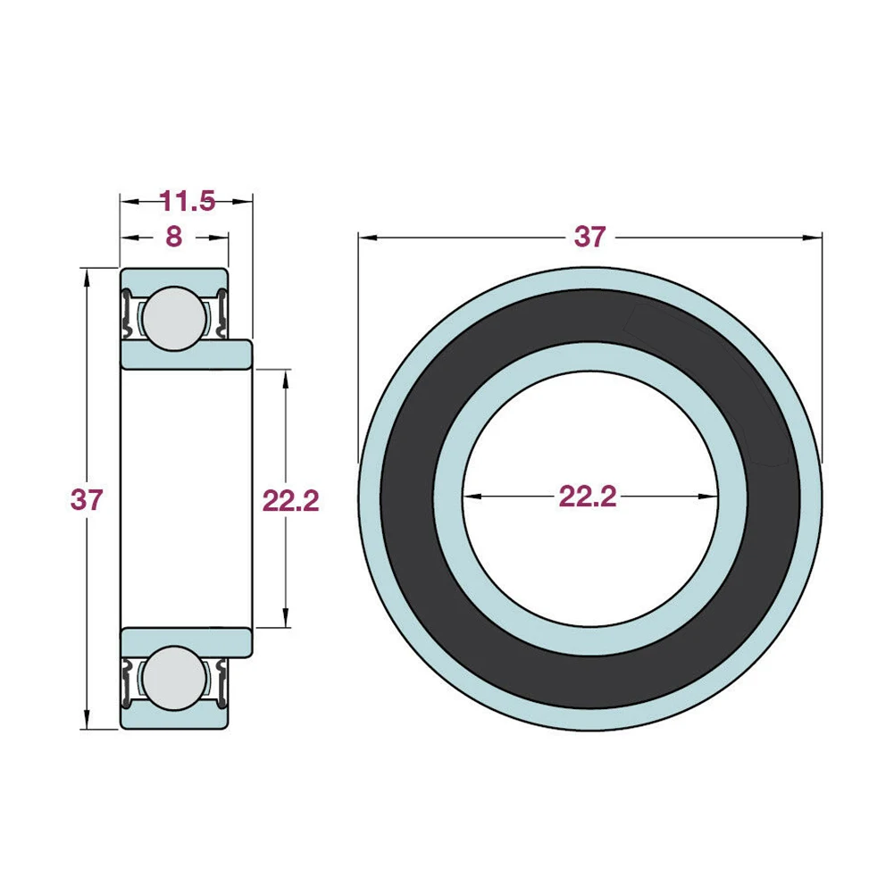 Efficiently Designed MR22237 Bicycle Bottom Bracket Bearing Set Compatible with For GXP Size 22 2 x 37 x 8 11 5 mm