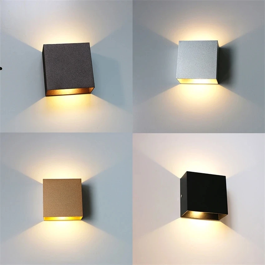6W 12W Lampada Led Alluminio Wall Light Rail Project Square Led Lampada Da Parete Comodino Camera Da Letto Lampade Da Parete Arti