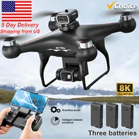 S116 MAX Drone Professional with 3 Batteries 8K Dual Camera Optical Flow Brushless 360° Obstacle Avoidance WIFI FPV RC Dron Toys