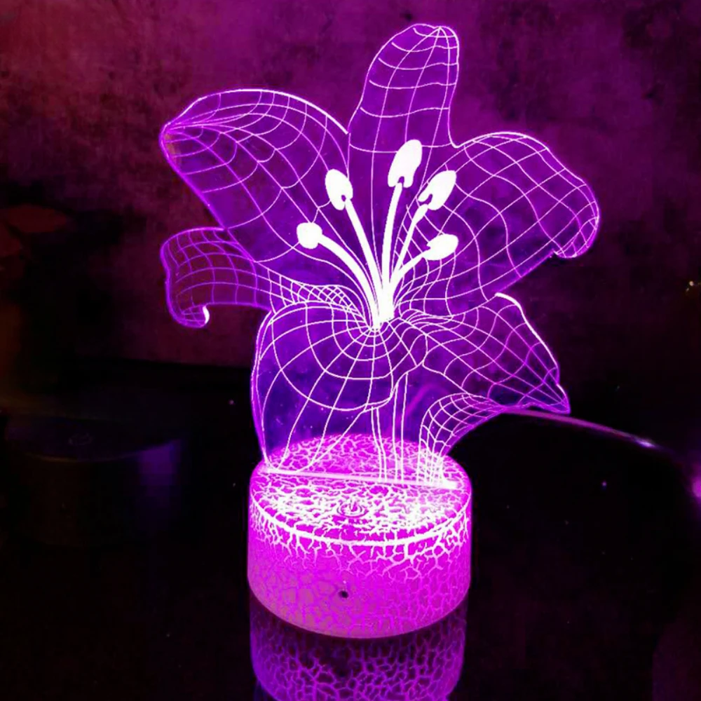 

Nighdn Flower 3D Led Night Light for Kids Bedroom Decoration USB Table Lamp Child Nightlight Birthday Christmas Gift for Girls