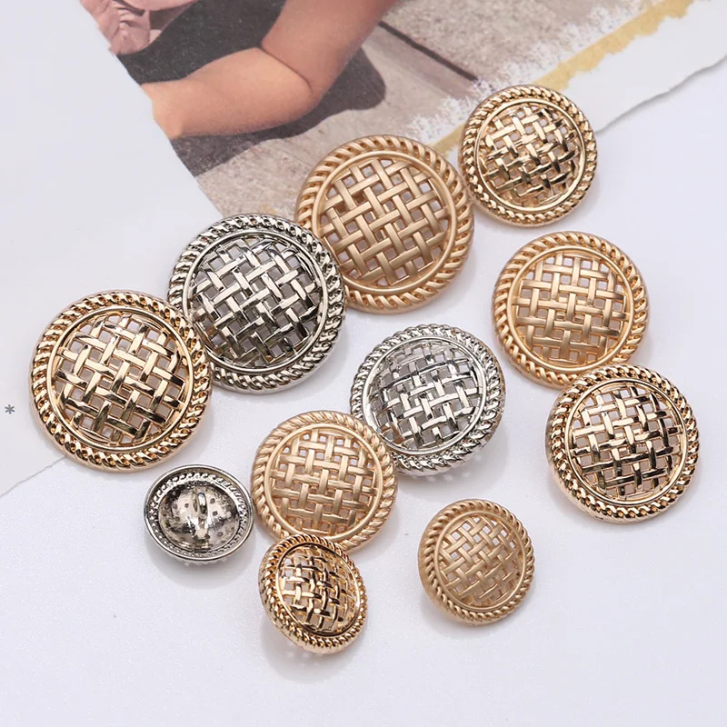 고급 금속 속이 빈 금색 단추 여성 스타일 캐주얼 수트 코트 단추 스웨터 가디건 단추 세련된 합금 단추