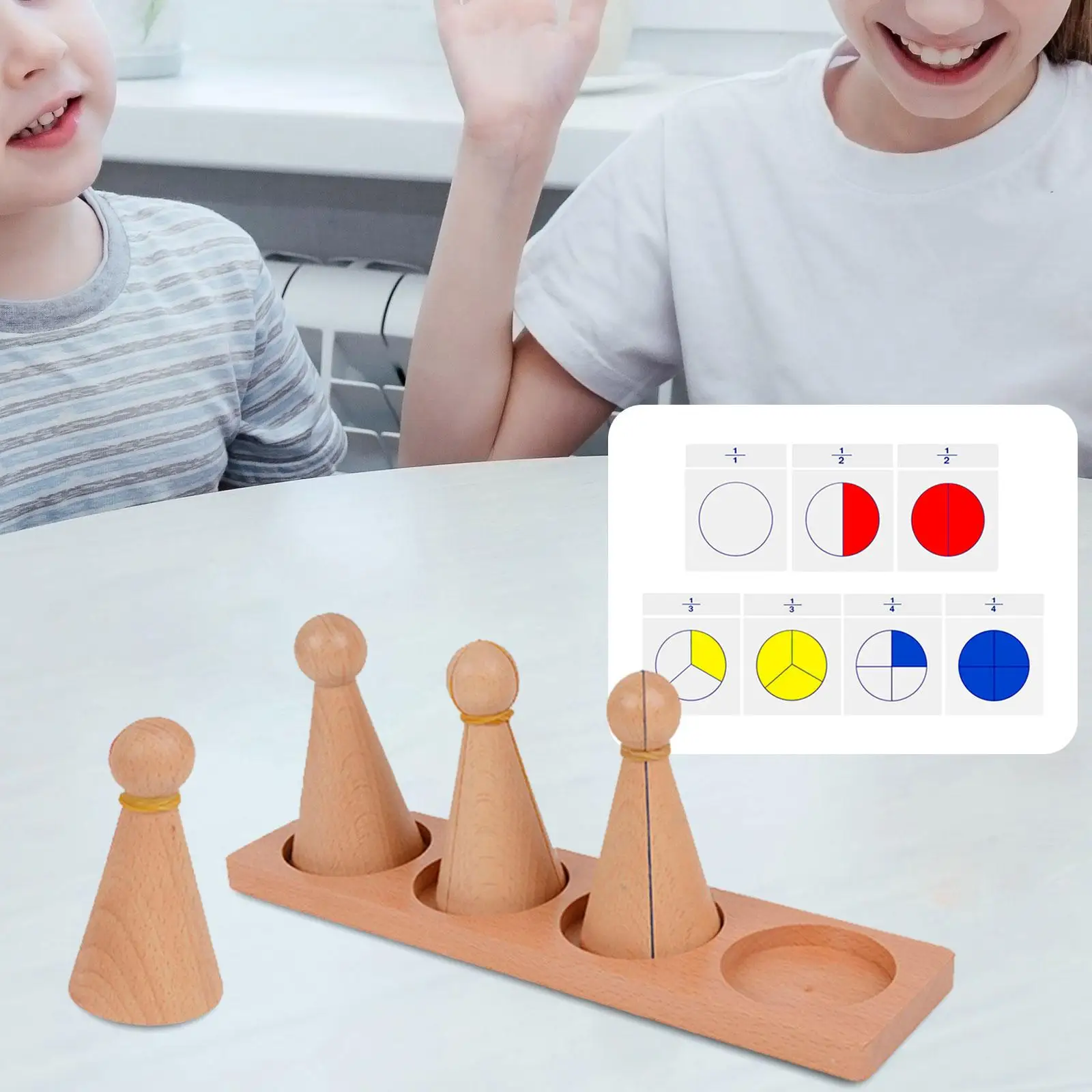 

Wooden Math Learning Toys Essentials Fraction Learn Math Fractions People Toy for Boys Age 5~12 Kids Girls Holiday Gifts