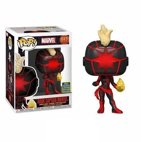 Funko POP MARVEL Dark Captain Marvel 657# Figura de vinilo Colección de figuras Modelo de PVC Juguetes 10cm Regalo de Navidad para niños