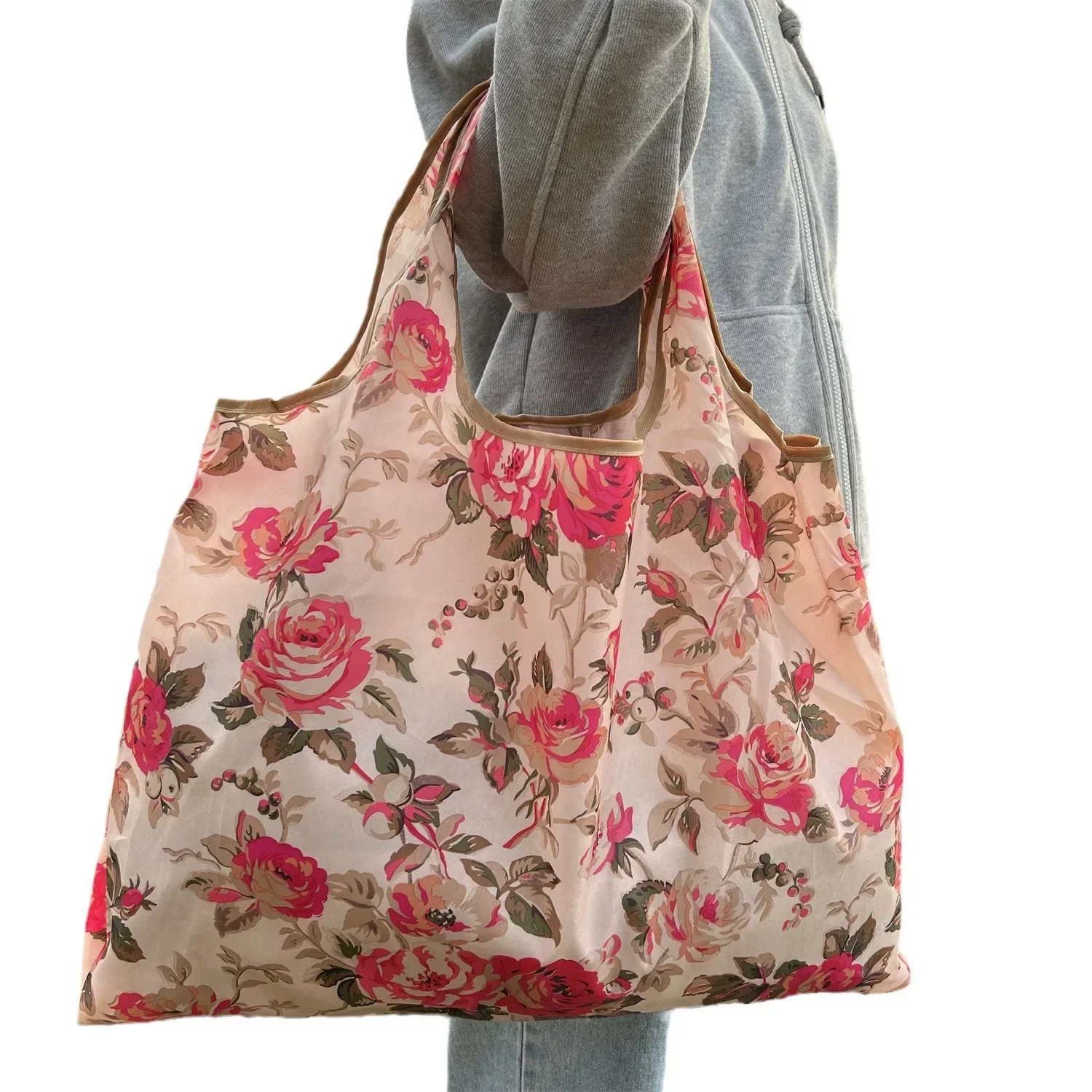 Thick Foldable Shopping Storage Bag Large Capacity Reusable Grocery Bag Eco Friendly Supermarket Waterproof Shoulder