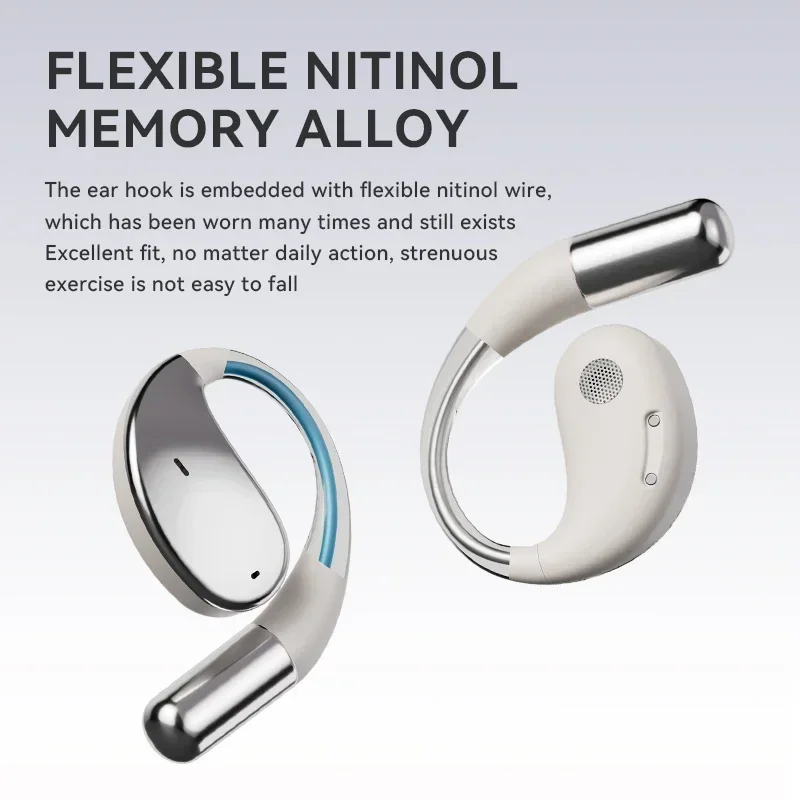 AI Smart Earphones Wireless Bluetooth 144 Languages Instant Translator Dual MIC Noise Cancelling Comfortable Ear Hanging