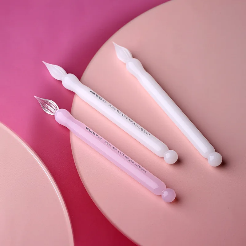 MAJOHN Sakura Snow Mini Short Glass Dip Pen Color Ink Hand Tent Expert Drawing Drawing Drawing Hook Line Flower Body English Pen 3