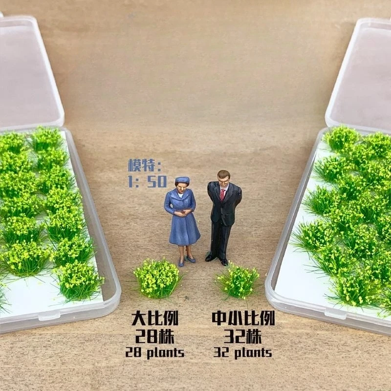 Sand Scene Scenery Material Artificial Grass Bushes Miniature Greenery Plant Cluster Decor Simulation Flower Grass Tufts Model