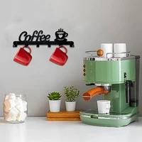 Coffee Mug Holder with 6 Hooks Metal Hanging Coffee Mug Wall Hanger Wall Mounted Coffee Cup Rack for Kitchen Bar Accessories 2