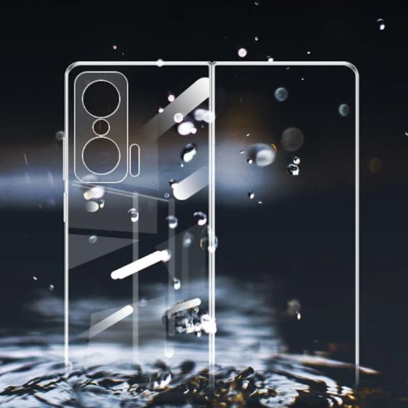 Transparent TPU Fold Phone Case - Clear Liquid Silicone Soft Cover Protective Back Shell