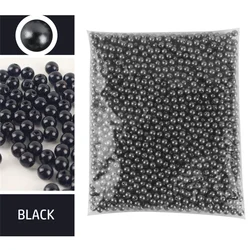 Round Shape Assorted Size ABS Pearl Beads for DIY Crafting and Jewelry Making (Black 19)