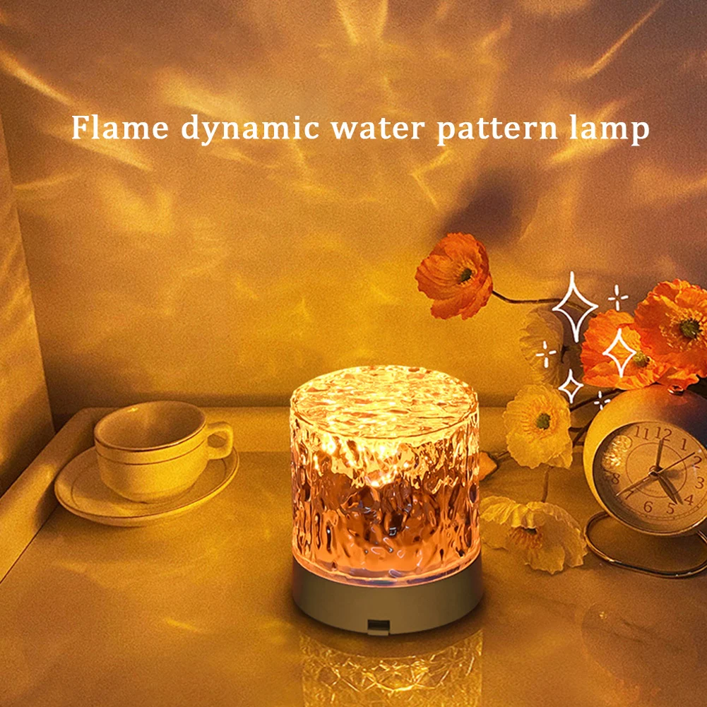 

LED Table Lamp Water Ripple Night Light With Remote Control 16 Colors Available Touch Control Multifunctional Projection Lamp