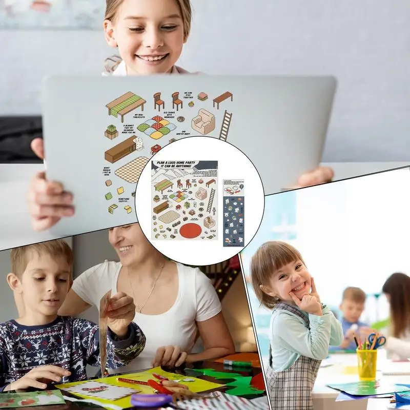 3D Sticker Scene Cartoon House Sticker For Kids Reusable Scene Stickers Children Set For Preschool Home