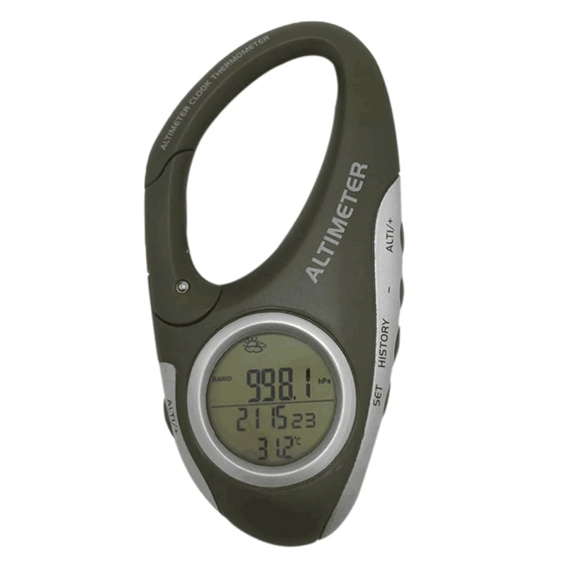Electronic Altimeter Carabiner Altimeter Handheld Thermometer Outdoor Fishing Weather Forecast Mode Meter Outdoor Gadget digital height gauge