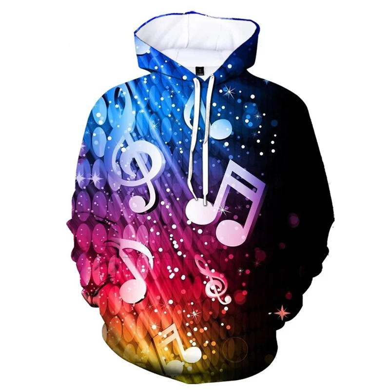 thumbnail image 1 of 2024 Sudadera con capucha con estampado 3D de notas musicales divertidas y novedosas para hombre, sudaderas de manga larga nuevas de otoño, camisetas casuales, suéter, ropa, 1 of 5