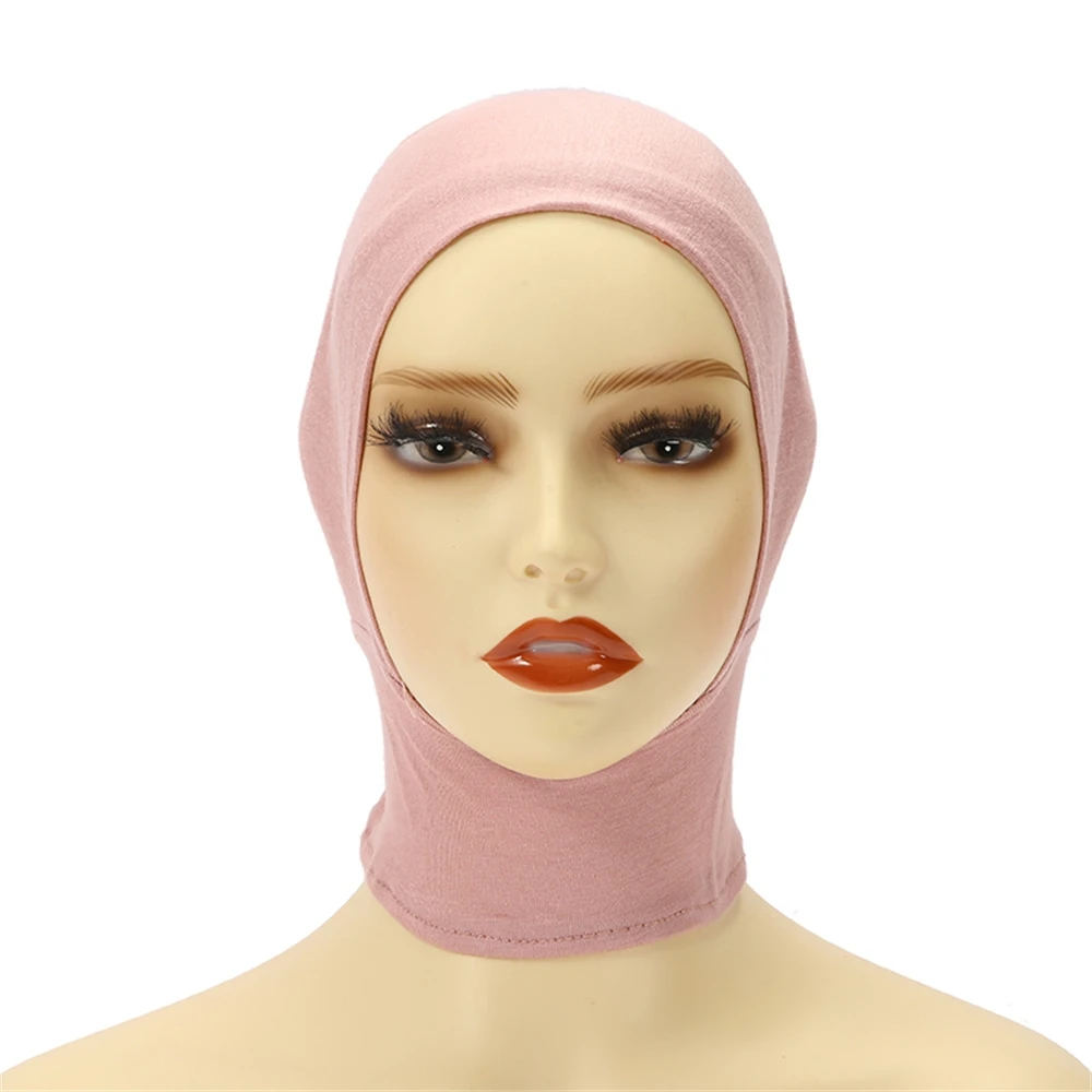 Muslim Inner Hijab Turbans Women Elasticity Undercap Soft Modal Hijabs Caps Solid Color Short Neck Elastic Cap