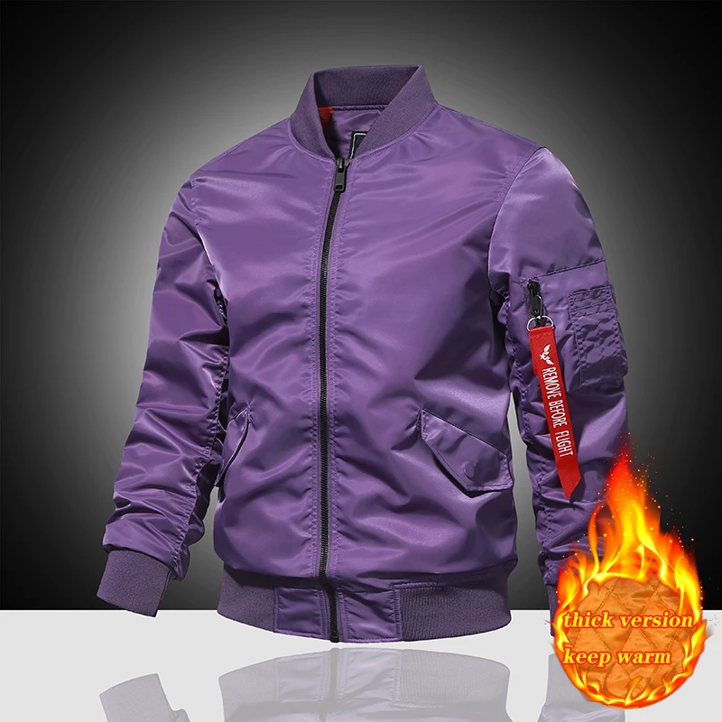 Veste bomber Air Force MA1 homme printemps automne hiver - Baseball épaisse coupe-vent chaude en coton