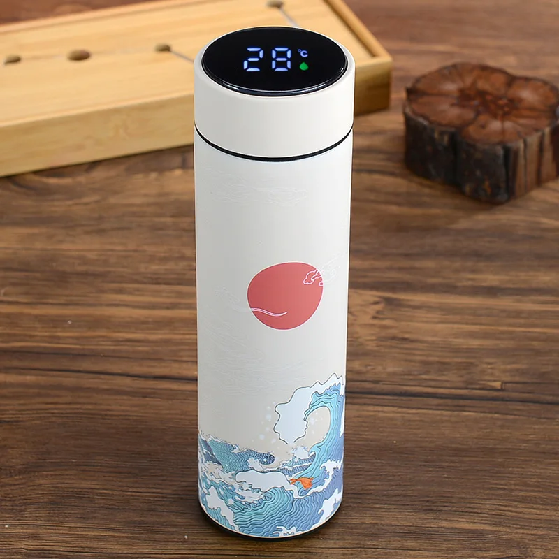 420ml Smart Coffee Cup Led Temperature Display Vacuum Bottle 316 Stainless  Steel Thermos Bottle With Filter For Christmas Gifts